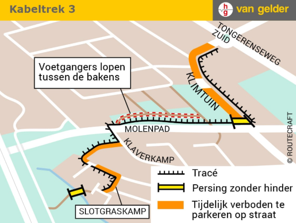 Kaart graafwerkzaamheden Slotgraskamp, Molenpad en Klimtuin