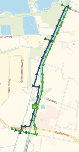 Kaart werkzaamheden fietspad Deventerstraat Vaassen